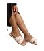 Womens/ladies mae instep strap wide sandals nude Where´s That From-2