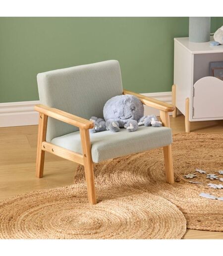 Fauteuil enfant en velours côtelé BASILE - Mer