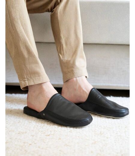 Isotoner Chaussons Mules homme ultra confortables et léger en cuir