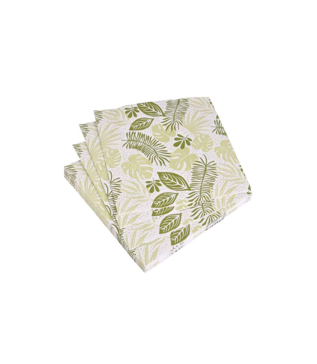 Lot de 20 Serviettes en Papier Feuille 33x33cm Vert-1