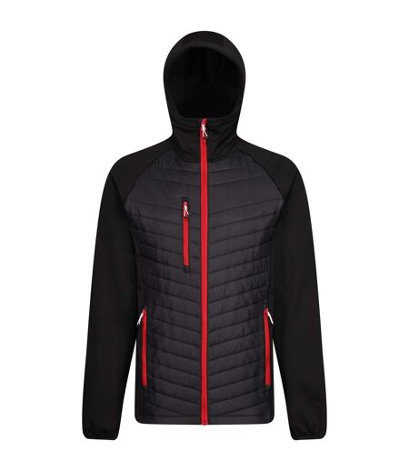 Mens Navigate Quilted Hybrid Jacket Black Classic Red Regatta