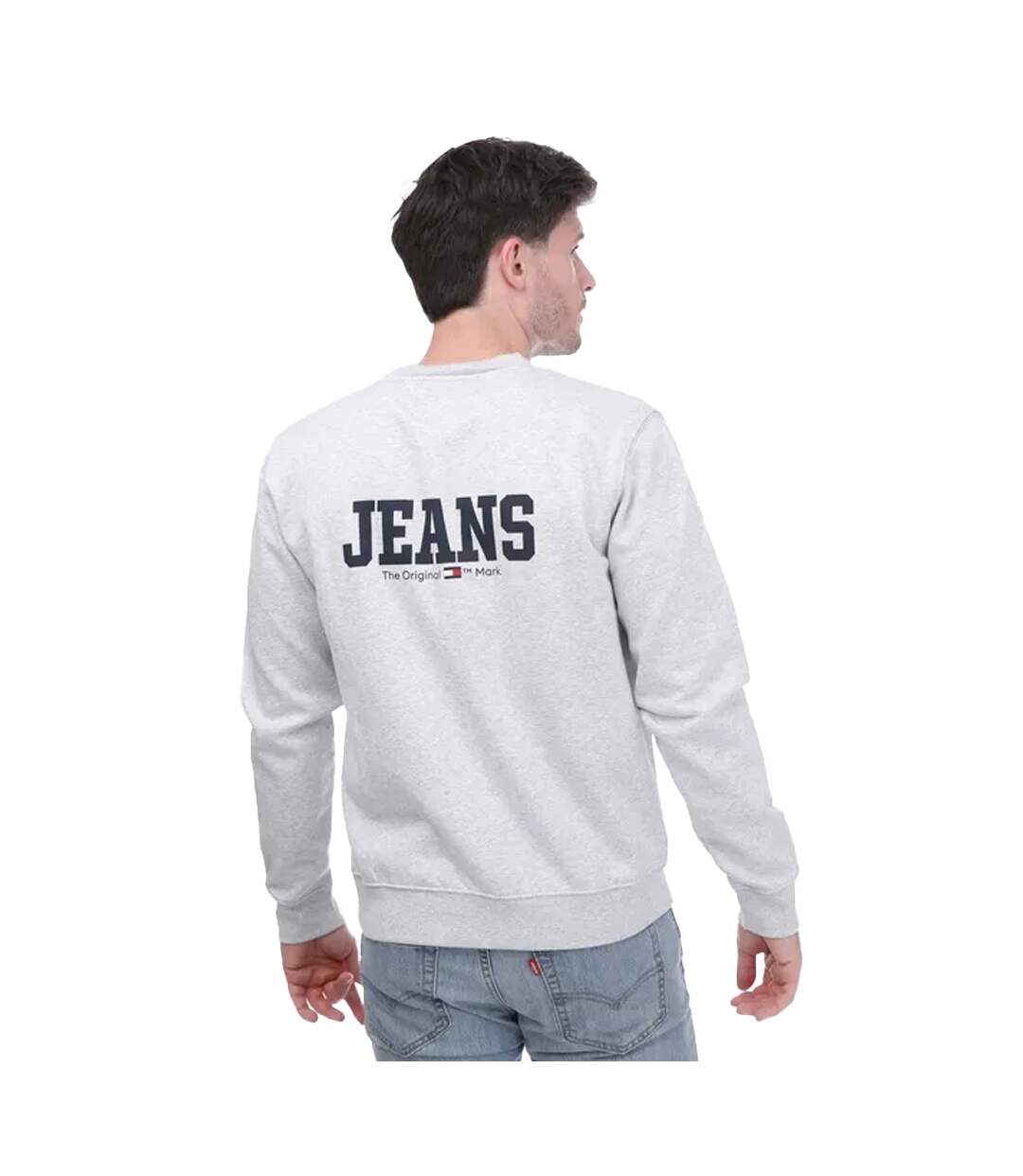 Unisex Adult Back Print Logo Sweatshirt Silver Tommy Hilfiger-2