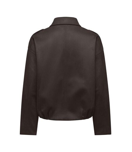 Veste en suédine marron foncé femme only amber