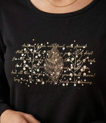 MAYFLOWER NOTICE2 – Tee-shirt manches longues noir sérigraphié pour un style chic et intemporel