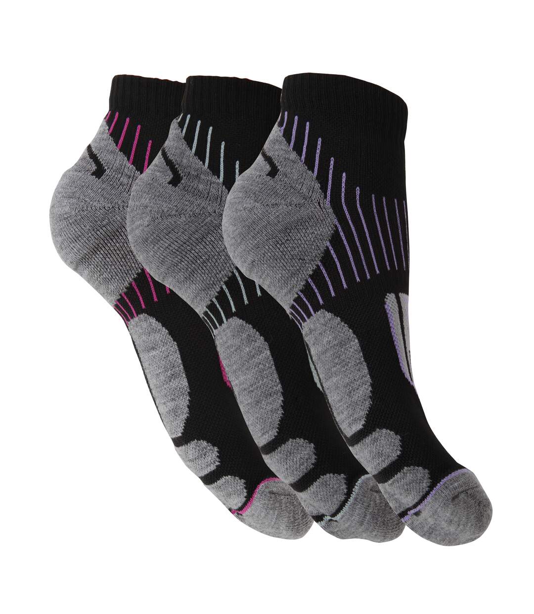 Chaussettes cycling femme noir / gris Universal Textiles