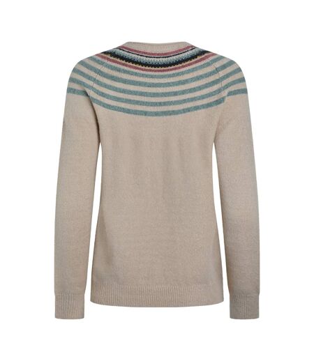 Womens/ladies sinatra patterned knitted jumper ecru Weird Fish