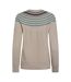 Womens/ladies sinatra patterned knitted jumper ecru Weird Fish-2