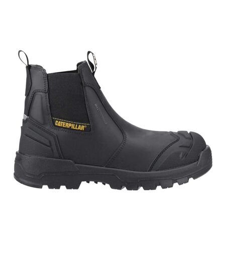 Mens Striver Xl Grain Leather Safety Boots Black Yellow Caterpillar