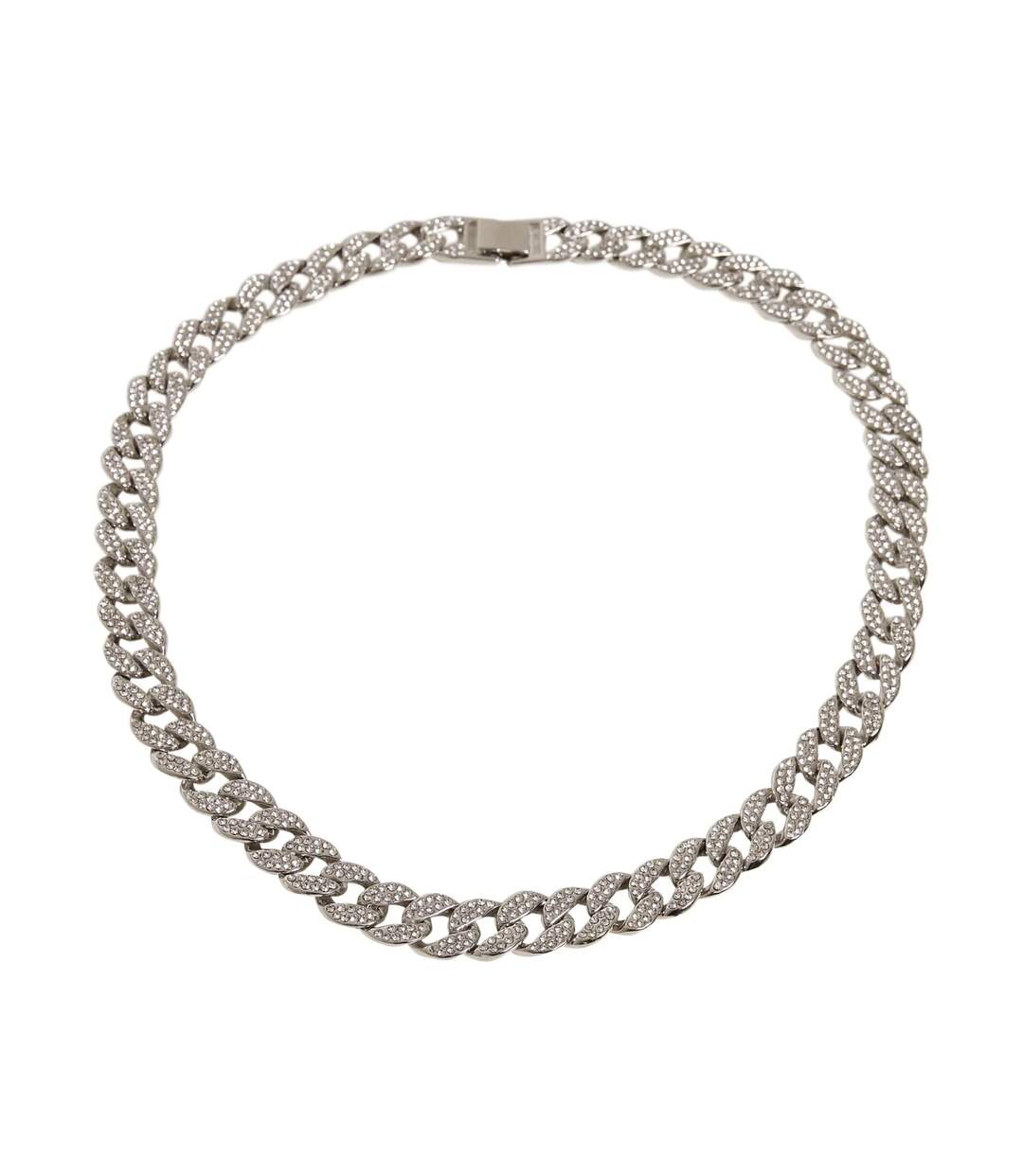 Heavy Encrusted Necklace One Size Silver Urban Classics-1
