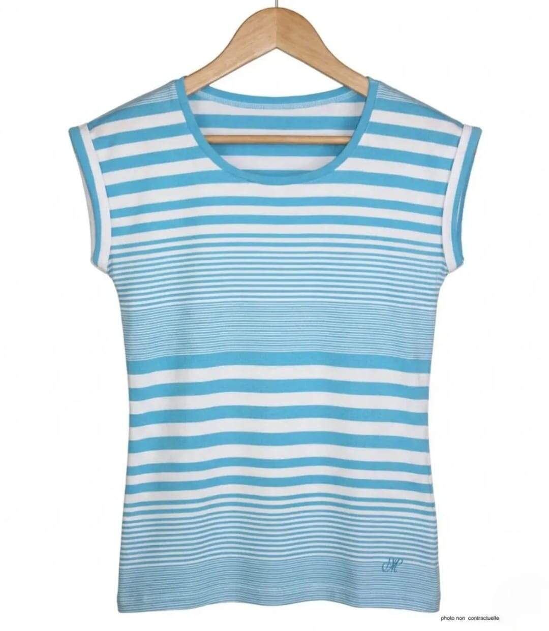 MAYFLOWER DARLING1 - Tee-shirt rayé bleu : le confort stretch absolu-2