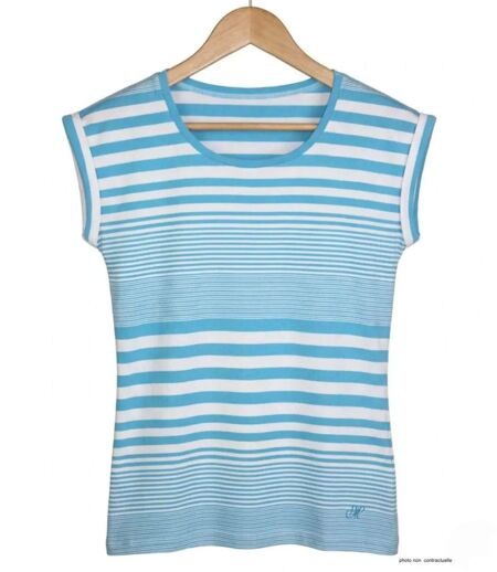 MAYFLOWER DARLING1 - Tee-shirt rayé bleu : le confort stretch absolu