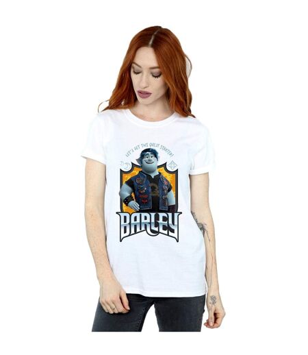 Disney Womens/Ladies Onward Barley Pose Cotton Boyfriend T-Shirt (Blanc) - UTBI42429