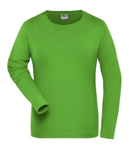 T-shirt workwear BIO manches longues - Femme - JN1803 - vert citron