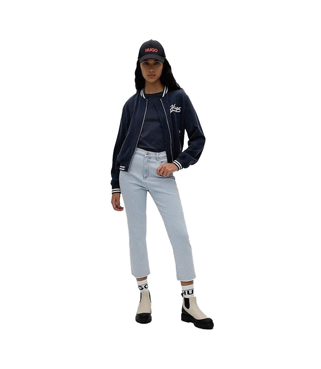 Jean Gayang Femme Bleu Clair Hugo Boss-1