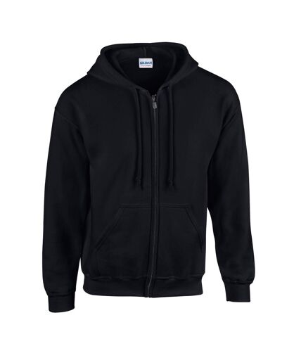 Gildan Unisex Adult Heavy Blend Full Zip Full Zip Hoodie (Black) - UTRW10096