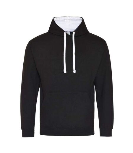 Sweat À Capuche Varsity Adulte Noir Vif Blanc Awdis
