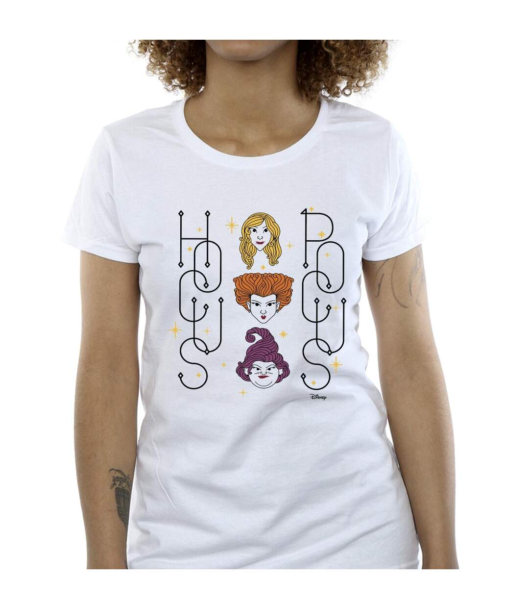 Disney T-shirt en coton Femme/Femme Hocus Pocus Faces (Blanc) - UTBI48517-3