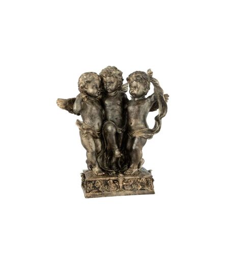 Statuette Déco 3 Anges Arc 46cm Bronze