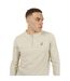 Mens Knitted Quarter Zip Long-sleeved Polo Shirt Oat Brave Soul-4