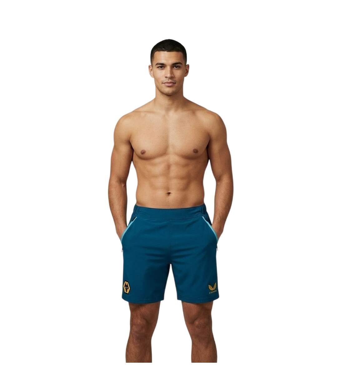 Short De Foot Motif/style Loups Homme Vert Castore-4