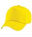 Beechfield Unisex Plain Original 5 Panel Baseball Cap (Yellow)