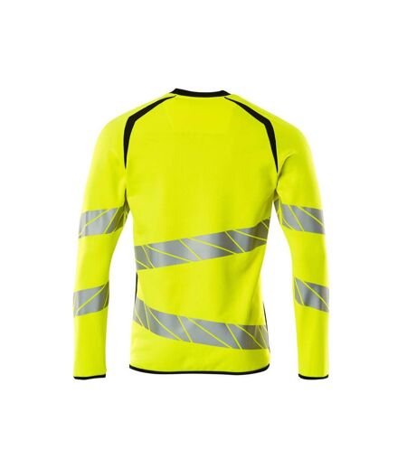 Sweat Motif/style Deux Tons Accelerate Safe Premium Homme Jaune Fluo Noir Mascot