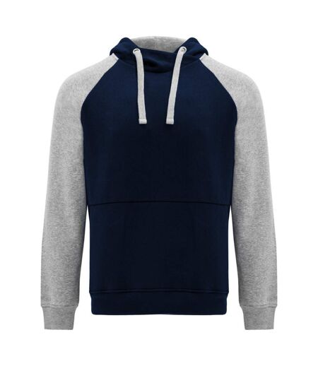 Sweat À Capuche Badet Adulte Bleu Marine Gris Chiné Roly
