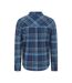 Mens trace flannel long-sleeved shirt dark blue Mountain Warehouse