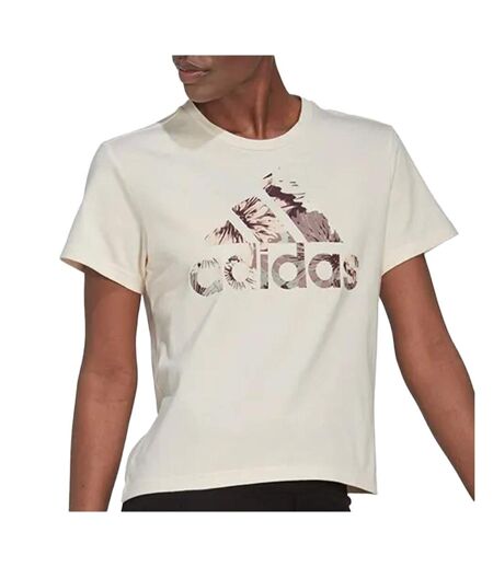 T-Shirt beige femme adidas aop - xs