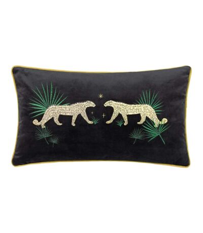 Wylder Dusk Leopard Throw Pillow Cover (Black) (30cm x 50cm)