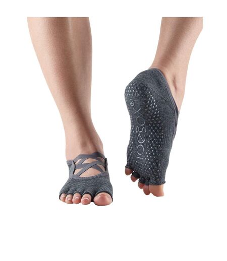 Chaussettes à demi-orteils antidérapantes elle femme gris Toesox