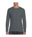 Pack Of 5   Mens Soft Style Long Sleeve T-shirt Charcoal Gildan-1
