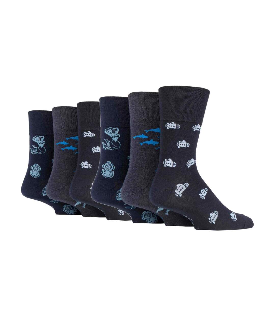 6 paires de chaussettes à motifs non élastiques pour hommes-1