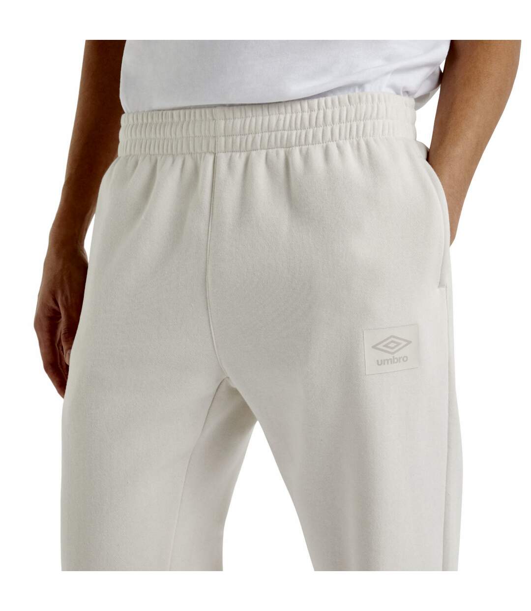 Mens tapered jogging bottoms white sand Umbro-3