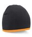Beechfield Plain Basic Knitted Winter Beanie Hat (Black/Fluorescent Pink) - UTRW209