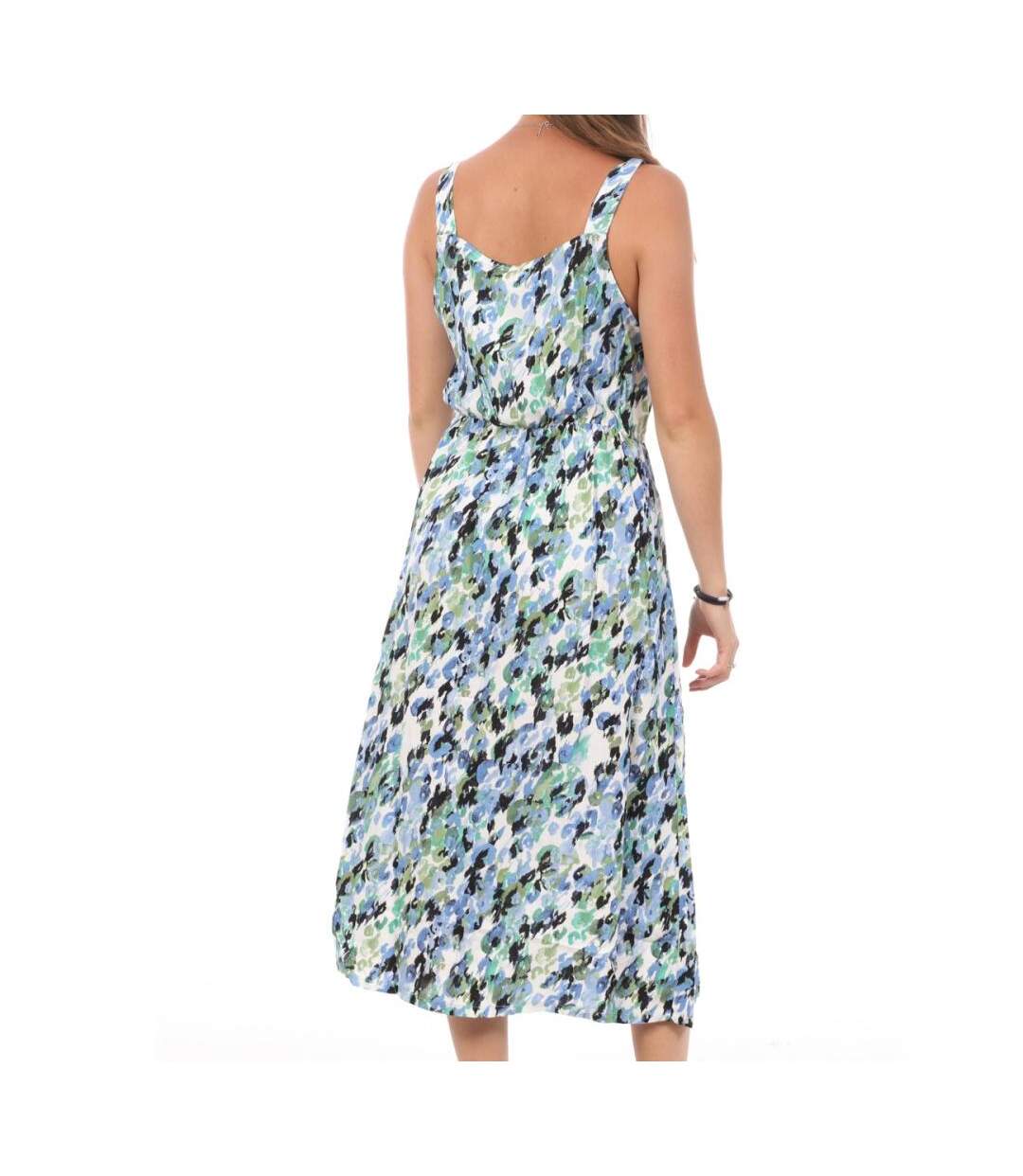 Robe Blanche/Bleu à Motifs Femme Vero Moda Easy Strap - L-2