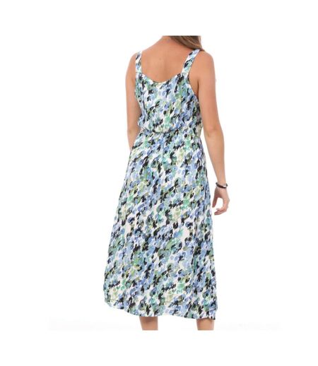 Robe Blanche/Bleu à Motifs Femme Vero Moda Easy Strap - L