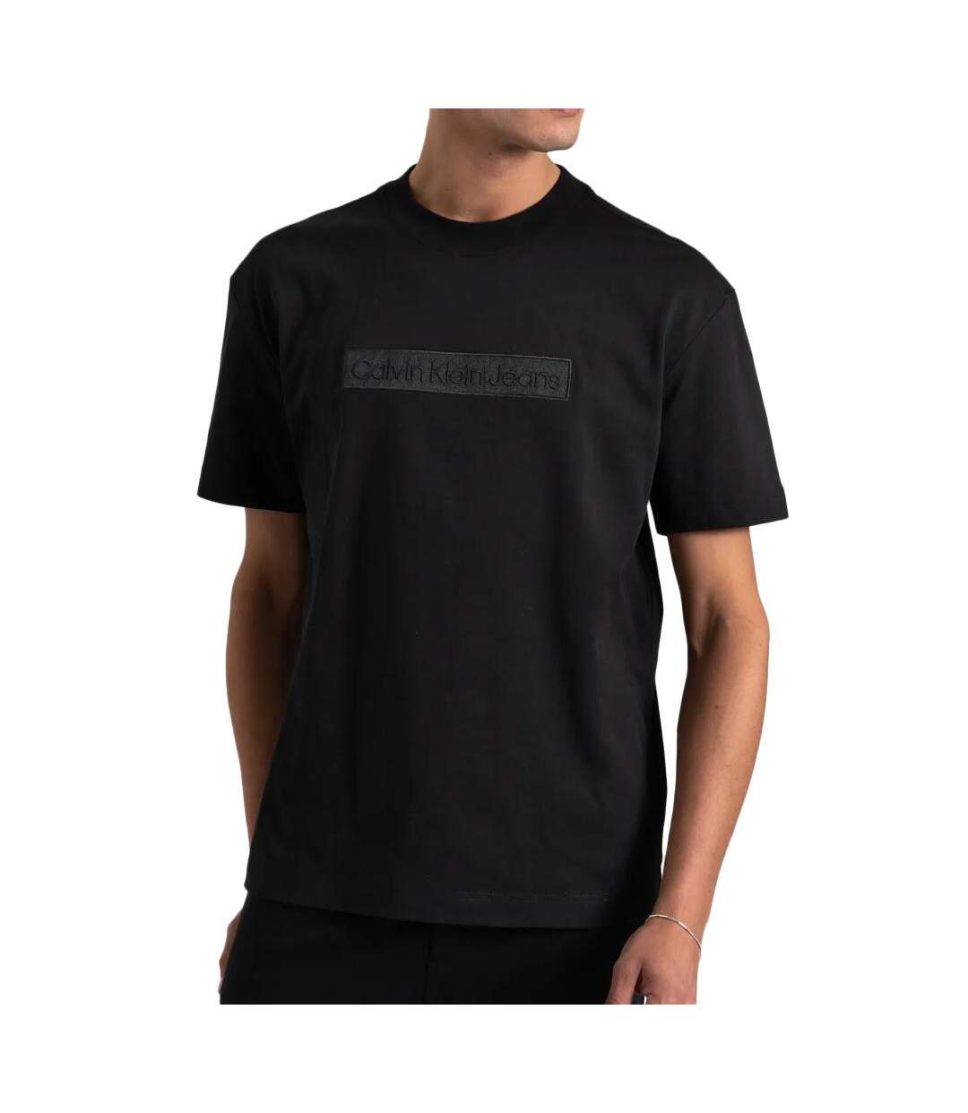 T-shirt Noir Homme Calvin Klein Jeans Embroidered - L