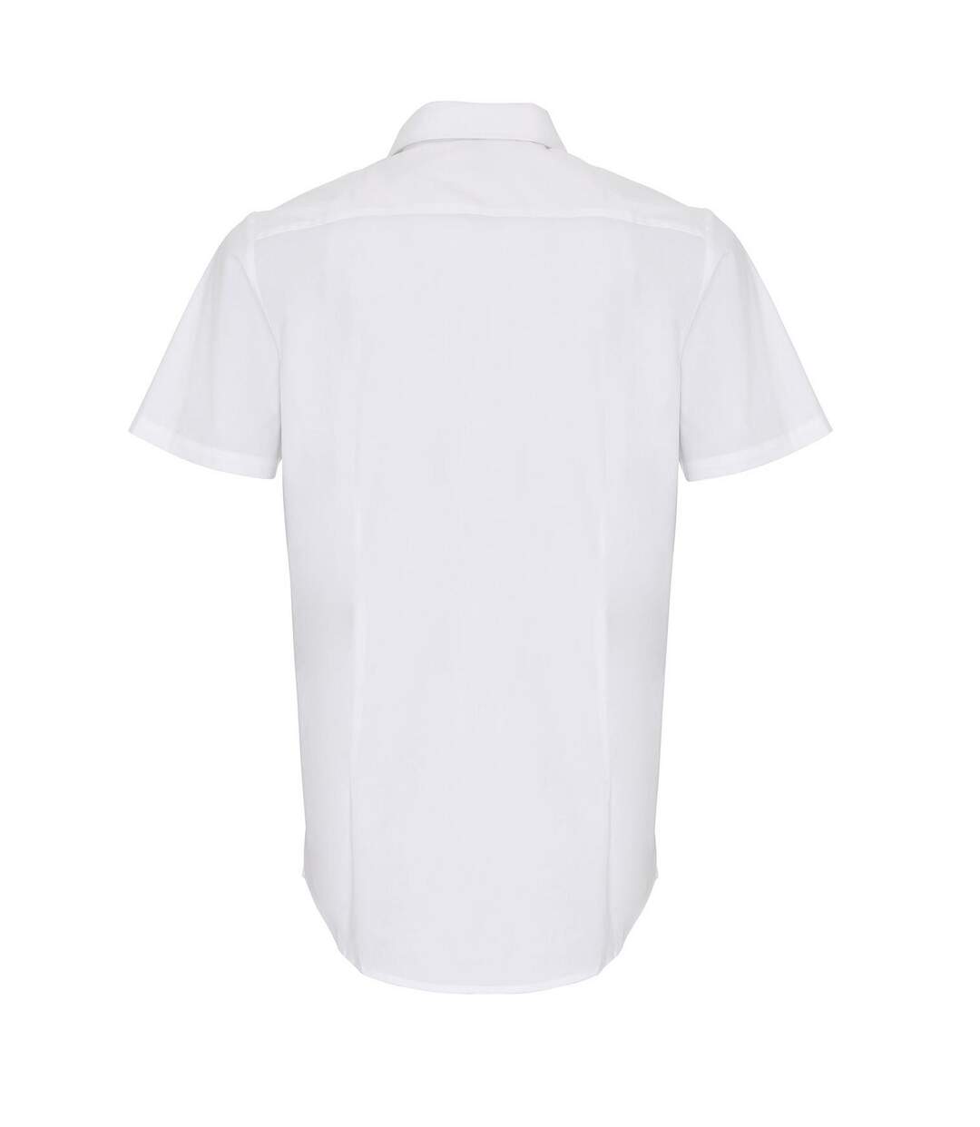 Mens Poplin Stretch Short-sleeved Shirt White Premier-2