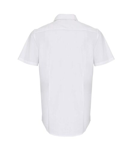 Mens Poplin Stretch Short-sleeved Shirt White Premier