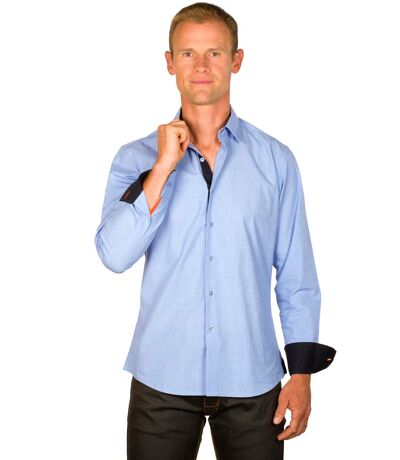 Chemise Coupe Ajustée Coton Bleu Chambray