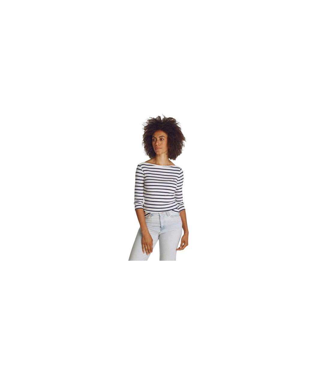 T-shirt Motif/style Rayé Femme Bleu Marine Foncé Tommy Hilfiger-1