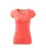 Womens/ladies Pure T-shirt Pink Malfini-1