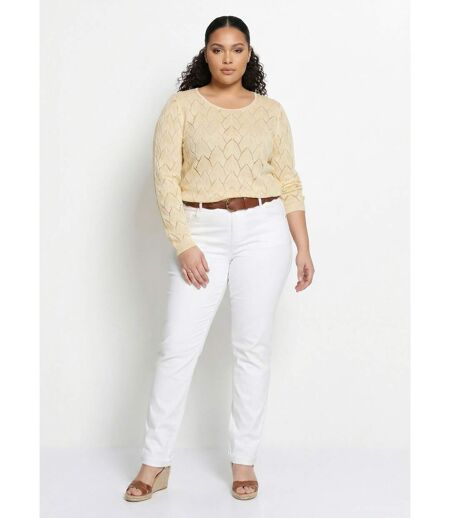 Pull maille ajourée avec fibres recyclées