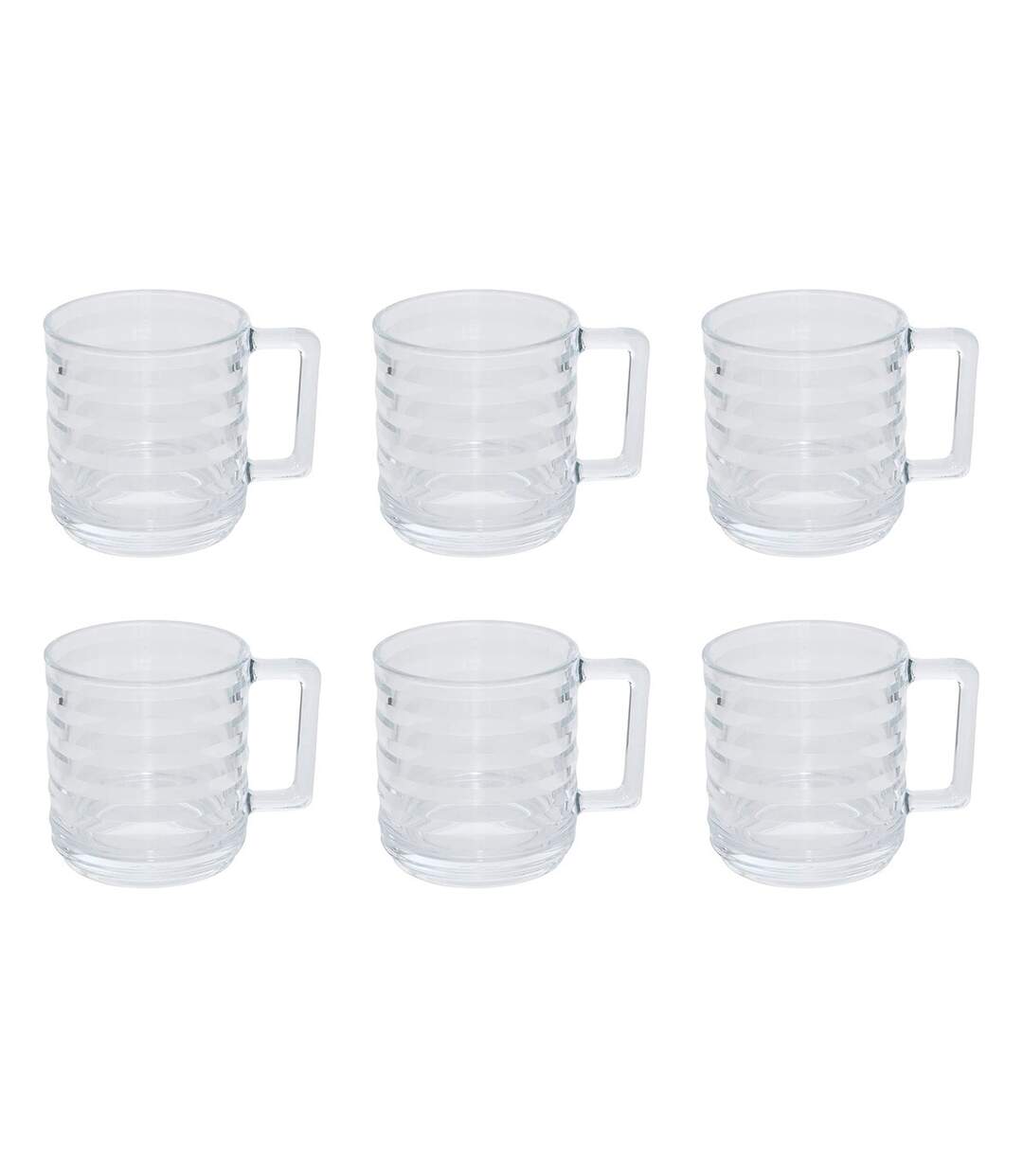Lot de 6 Mugs en Verre Julie 32cl Transparent-1