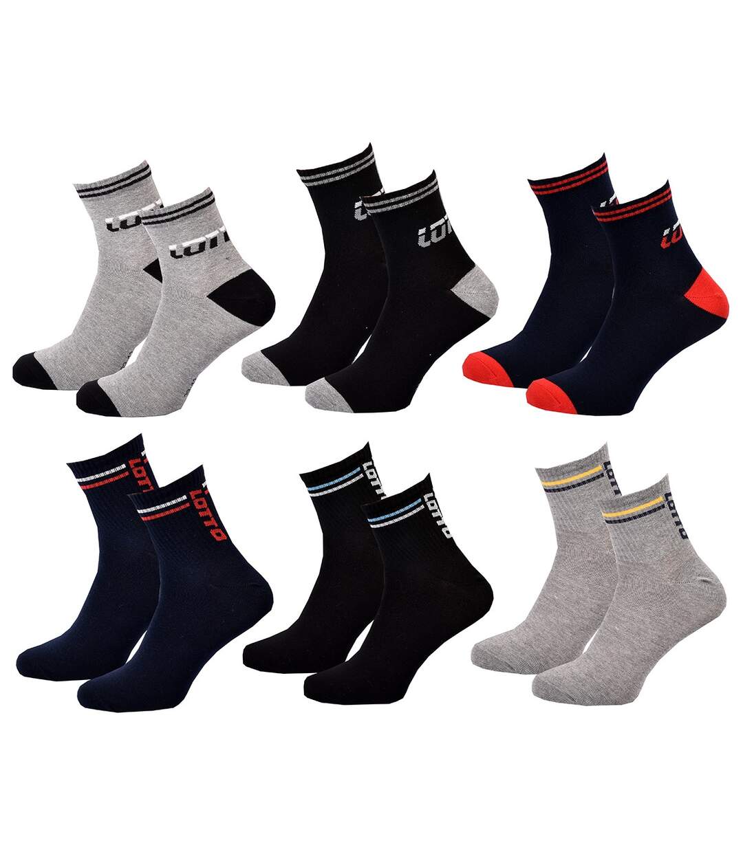 Chaussettes Homme LOTTO Pack de 6 paires QUARTER 4614