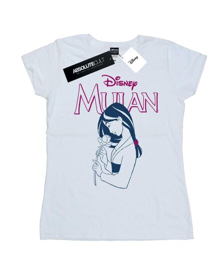 Disney Femme/Les femmes Mulan Magnolia Line Cotton T-Shirt (Blanc) - UTBI16092