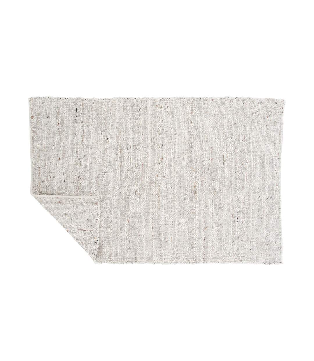 Tapis Déco en Laine Loump 160x230cm Blanc & Beige-2