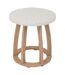 Table de jardin d'appoint ronde en bois et béton LEMINDO - Marron-1
