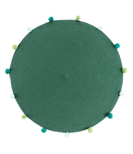Tapis Rond Enfant Pompomparty 90cm Vert